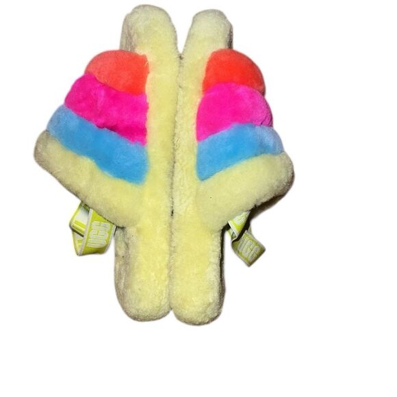 Ugg Colorful Fuzzy Slippers Size 8 - Picture 3 of 6